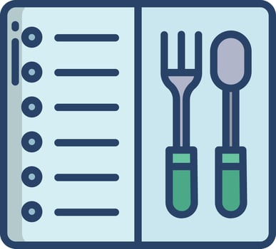 Food menu linear color illustration vector