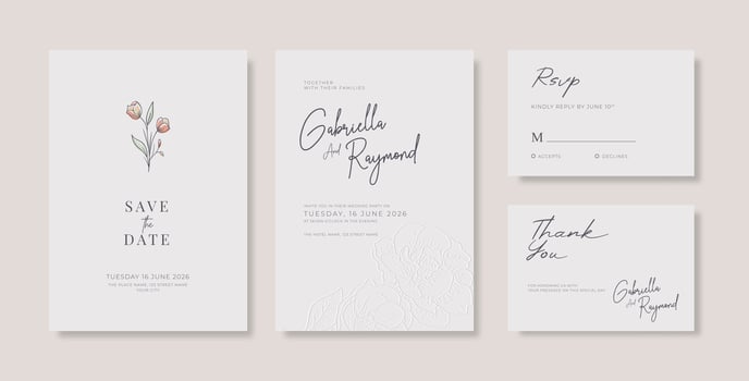 Simple and elegant wedding card template vector