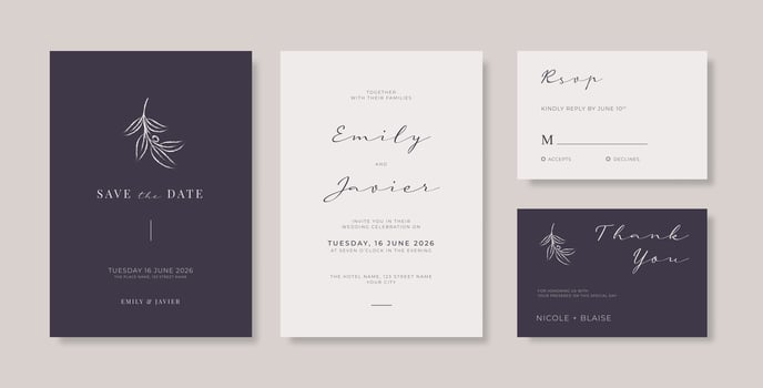 Simple and elegant wedding card template vector