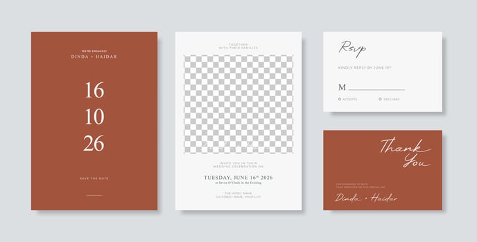 Beautiful wedding invitation template with flower watercolor vector