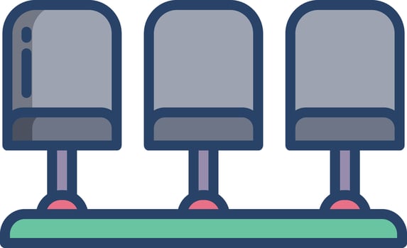seat linear color illustration vector