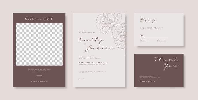 Simple and elegant wedding card template vector