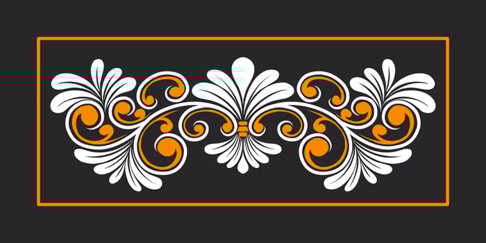 Ornament floral design element for frame, border, and wedding with vintage style vector