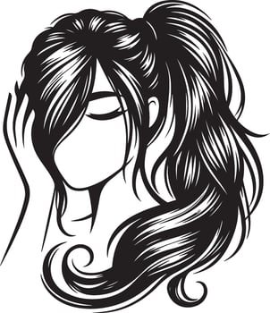 girl hairstyle Illustration vector