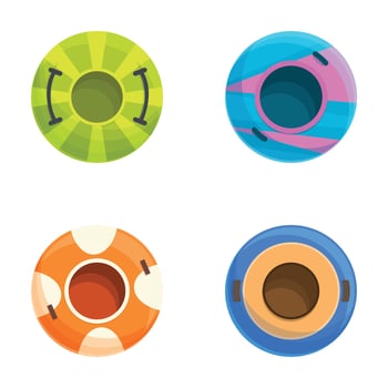 Set of colorful inflatable swim rings vector