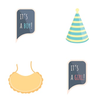 Gender reveal party elements set vector