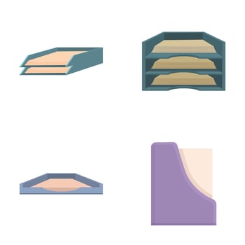 set portraying various bookshelf designs suitable for digital libraries vector