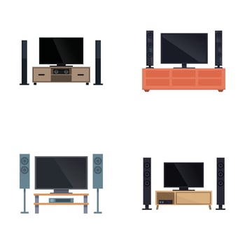 Modern home entertainment systems set vector