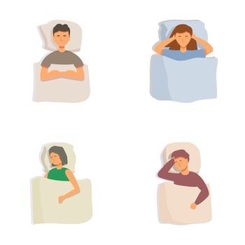 People sleeping in various positions vector