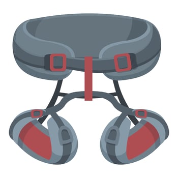Detailed illustration of a modern climbing harness isolated on a white background vector