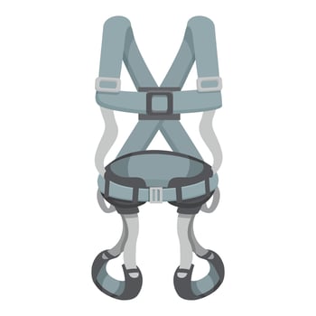 Isolated design of a personal protective safety harness for work at heights vector