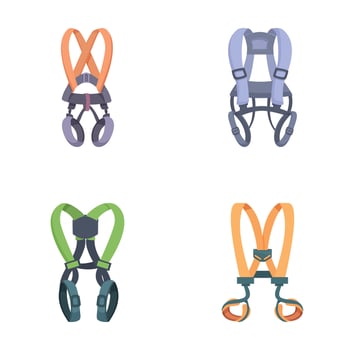 Set of climbing harnesses vector