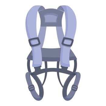 drawing of a protective safety harness in purple color, suitable for work at height vector