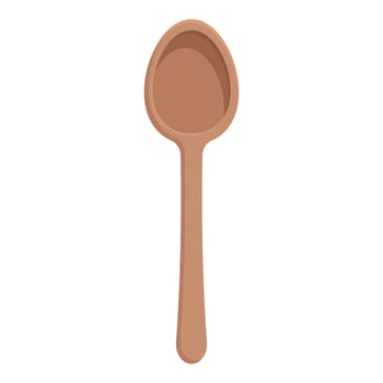 Wooden spoon isolated on white background vector