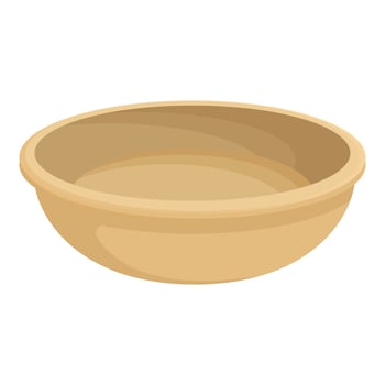 Wooden bowl on white background vector