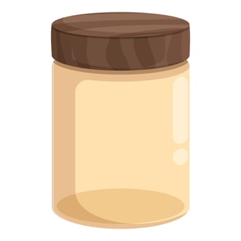 image of a clear jar with a blank label and brown lid, isolated on white vector