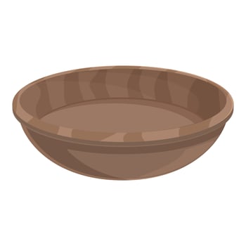 Wooden bowl isolated on white background vector