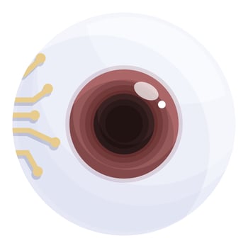 Abstract graphic of a stylized digital eye representing technology and surveillance vector