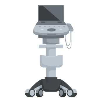 Modern ultrasound diagnostic machine illustration vector