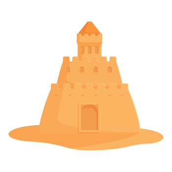 Cartoon sandcastle on white background vector
