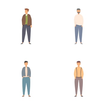 Collection of four casual men standing vector