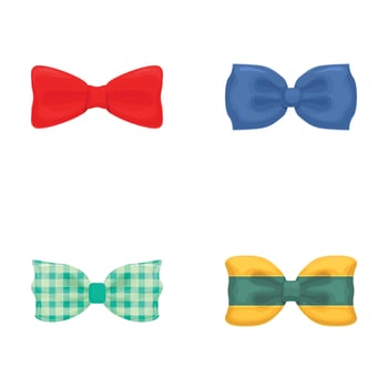 Variety of bow ties illustration set vector
