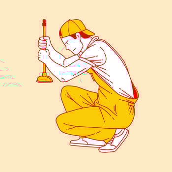 Simple cartoon illustration of a plumber 5 vector