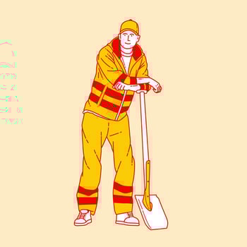 Simple cartoon illustration of a construction worker 1 vector