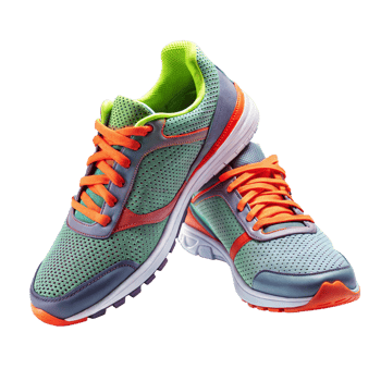 Pair of colorful sports shoes for active lifestyle png