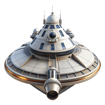 Futuristic spaceship with advanced technology and sleek design png