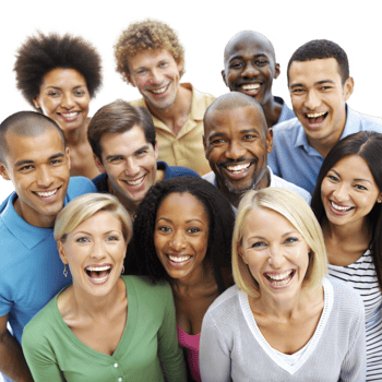 Diverse group of people smiling and laughing together png