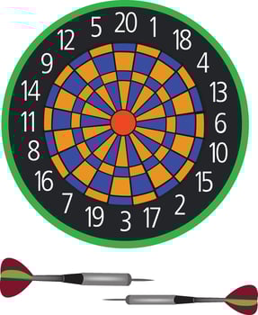 sports game and for pastime with use of darts- vector