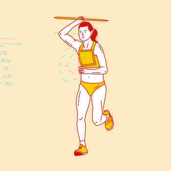 Simple cartoon illustration of throwing javelin sport 6 vector