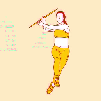Simple cartoon illustration of throwing javelin sport 5 vector