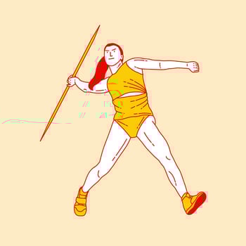 Simple cartoon illustration of throwing javelin sport 4 vector