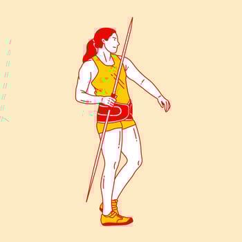 Simple cartoon illustration of throwing javelin sport 3 vector