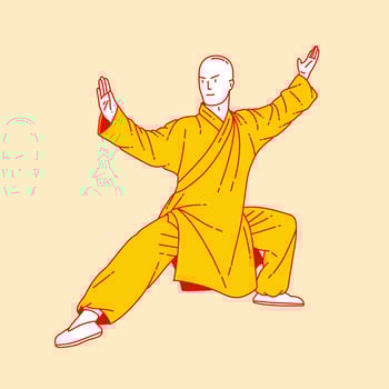 Simple cartoon illustration of shaolin kung fu 4 vector