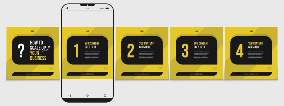 Editable carousel post, creative social media carousel template, modern and editable business carousel template design vector