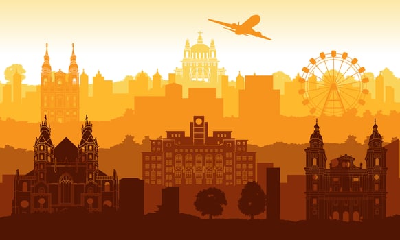 Austria famous landmark silhouette style vector