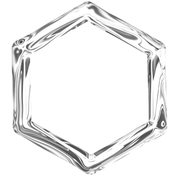 simple hexagon frame in chrome color png