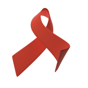 3d red ribbon. World AIDS Day on December 1. Aids Awareness icon design for poster, banner illustration png