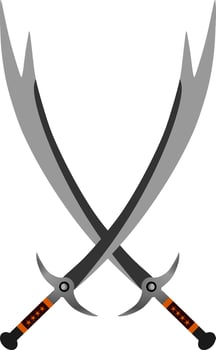 illustration and clip art of a sword isolated on white. vector