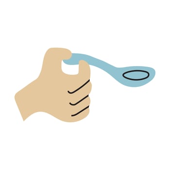 Hand with spoon icon clipart avatar logotype isolated llustration vector