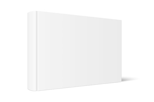 Mock up of standing book with white blank cover vector