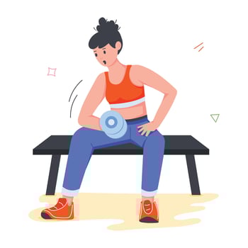 Gym and Fitness Flat Mini Illustrations vector