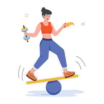 Gym and Fitness Flat Mini Illustrations vector