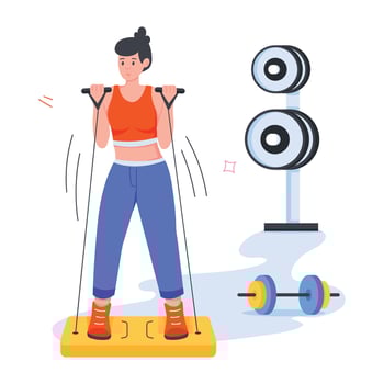 Gym and Fitness Flat Mini Illustrations vector