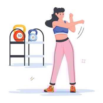 Gym and Fitness Flat Mini Illustrations vector