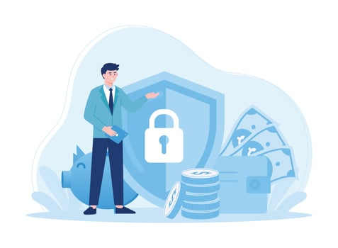money safety guard when saving concept flat illustration vector