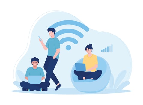 wifi zone concept with signal concept flat illustration vector